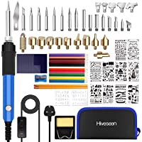 Hiveseen 76PCs Kit Pirograbador de Madera- 60W Temperatura Regulable(200-450℃)- 1.4m Cable con interruptor- Soldador…